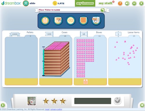 Dreambox adaptive learning platform digital manipulatives