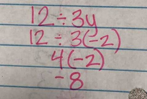 viral math expression meme with variable, 12 divided by 3y