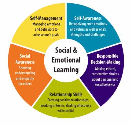 SEL wheel: Komponenten des sozial-emotionalen Lernens