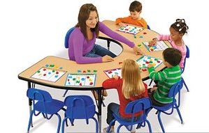Small group instruction at a teacher-led center