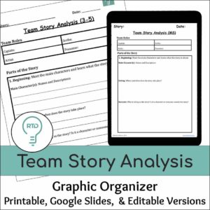 Team Story Analysis Graphic Organizers- Group Reading Analysis Activity