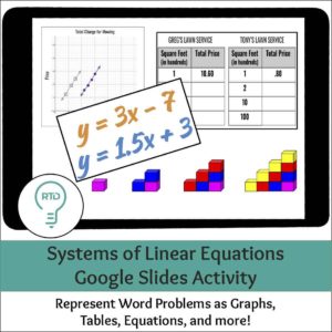 Systems of Linear Equations Word Problem Activities (Print & Digital)
