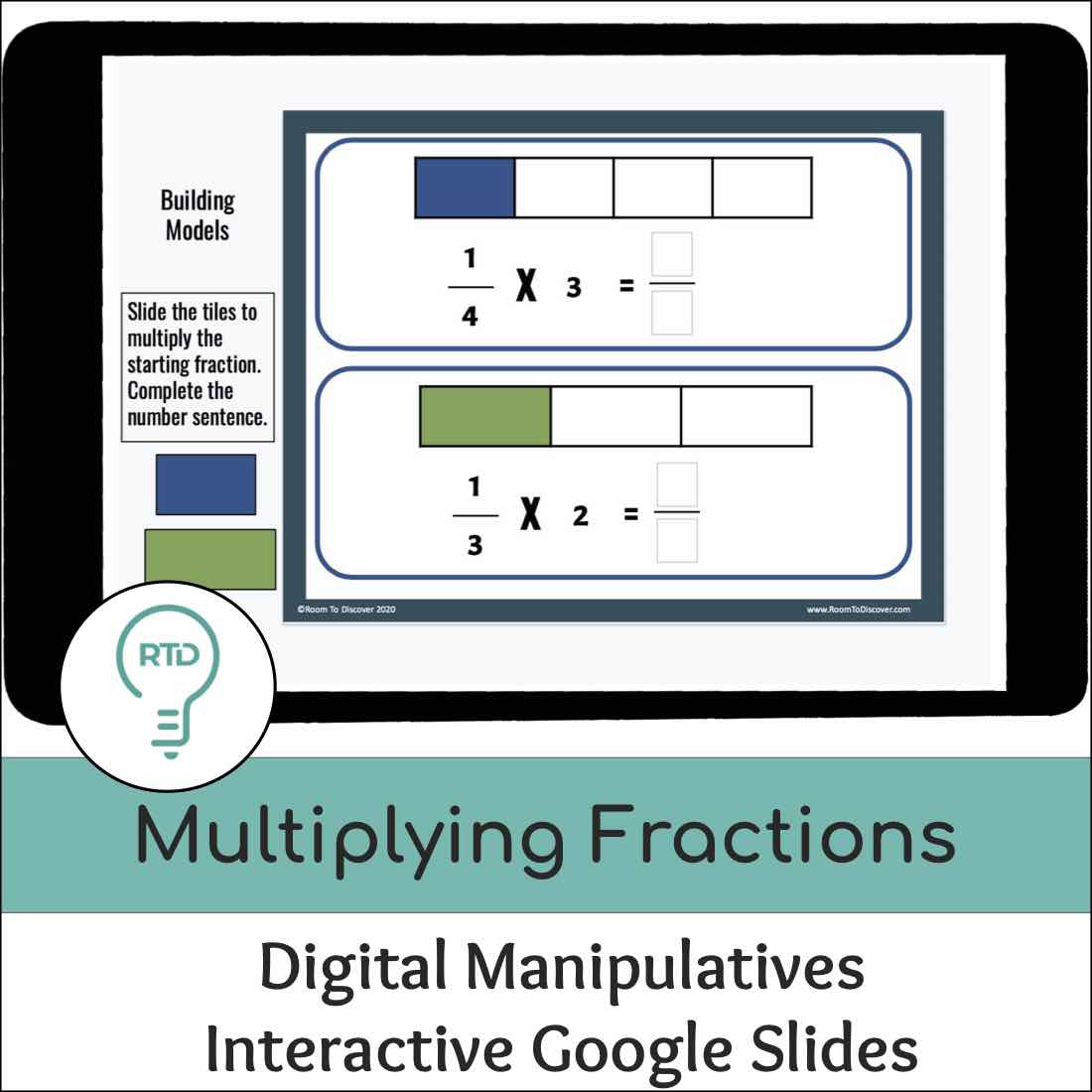 Multiplying Fractions with Area Models Activities | Interactive Google Slides