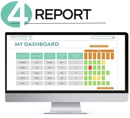 School and district leaders monitor teachers' progress via the dashboard.
